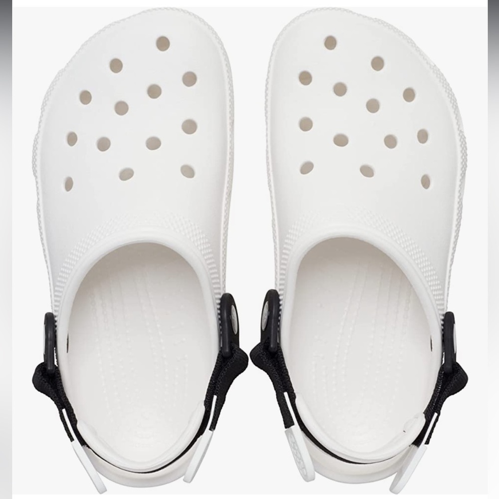 White Crocs with Adjustable Straps NWT